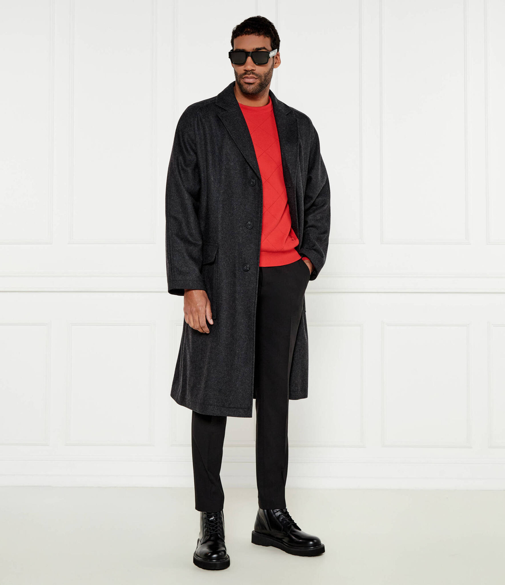 Шерстяное пальто Mars HUGO - графитовый(50523973)