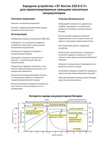 Зарядное устройство для аккумулятора Восток 220-6-0.7 0.7А/8, фото №727697600