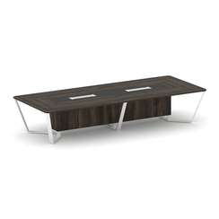 Steel Meet Стол переговорный прямоугольный KM-PR.B.SP-14 Дуб Мали/Графит Глянец/Металл Белый 4000*16