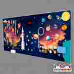 Интерактивная стена «Битва планет», с космическими модулями и счётчиком