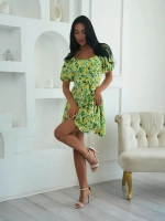 Летнее платье короткое в цветочек