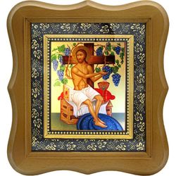 Христос Виноградная Лоза. Икона Иисуса Христа на холсте