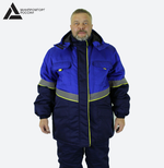 Куртка зимняя мужская «СЕВЕРНАЯ ШИРОТА» цв.синий/васильковый БОЛЬШОЙ РАЗМЕР