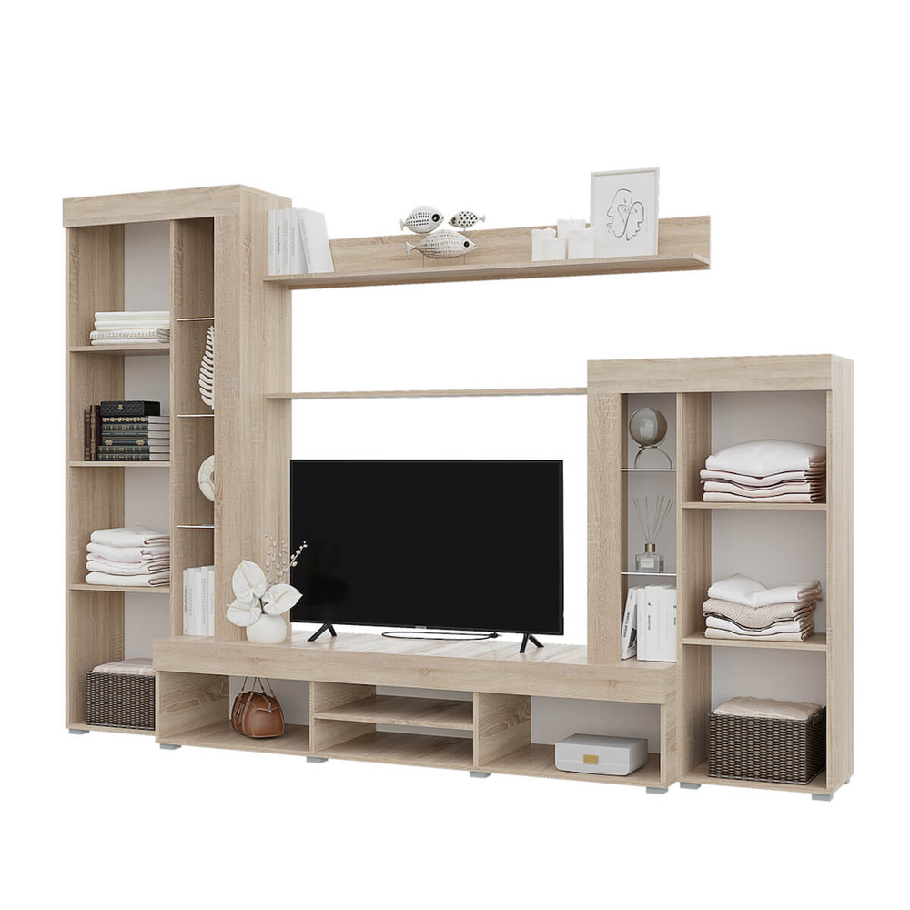 Гостиная Дельта дуб сонома/белый, бетон/белый