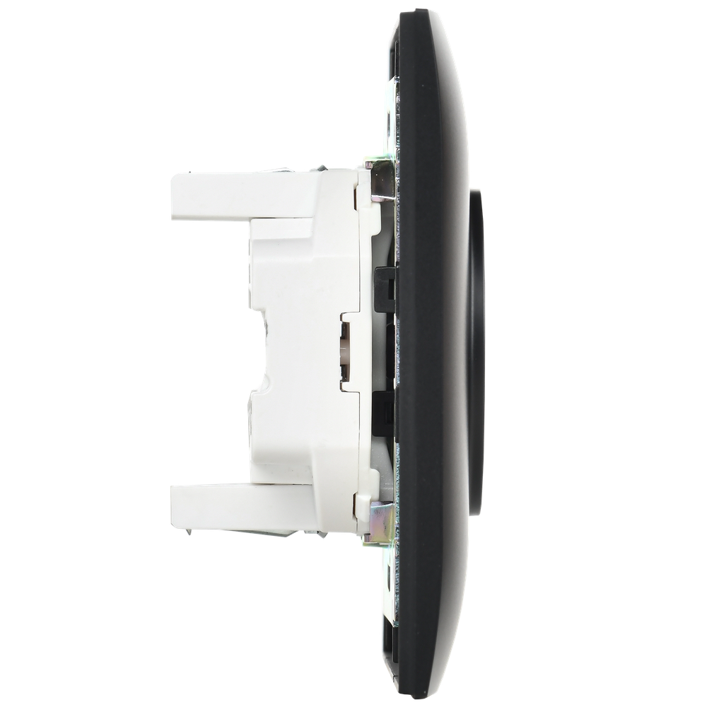 SKANDY Розетка 2-местная без заземления без защитных шторок 10А в сборе SK-R10Bl черный IEK