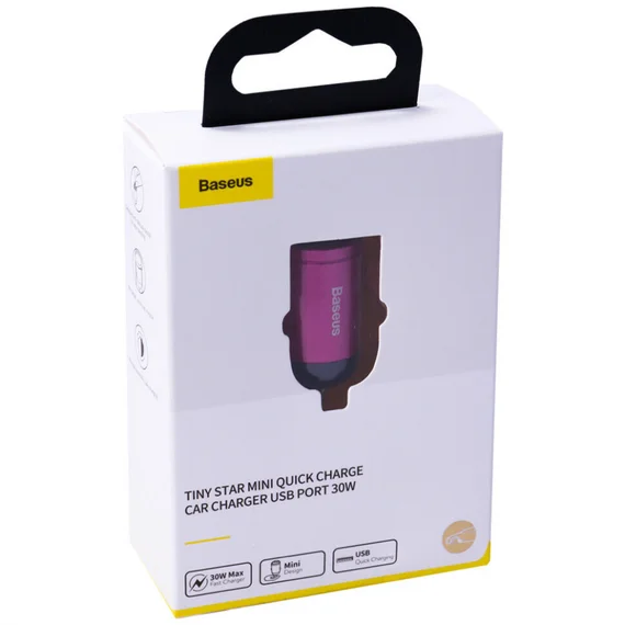 Блок питания автомобильный Baseus Tiny Star Mini 1USB 30W (VCHX-A04) малиновый
