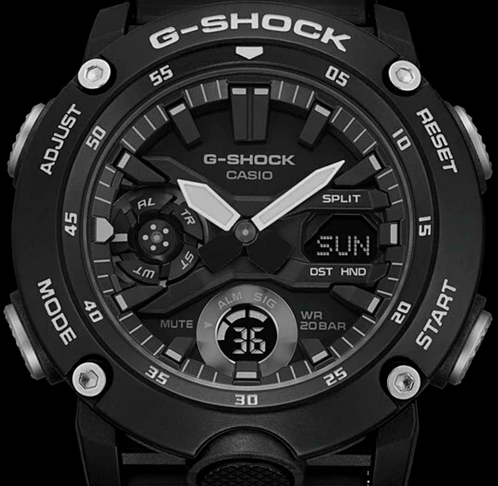 Японские наручные часы Casio G-SHOCK GA-2000S-1AER с хронографом