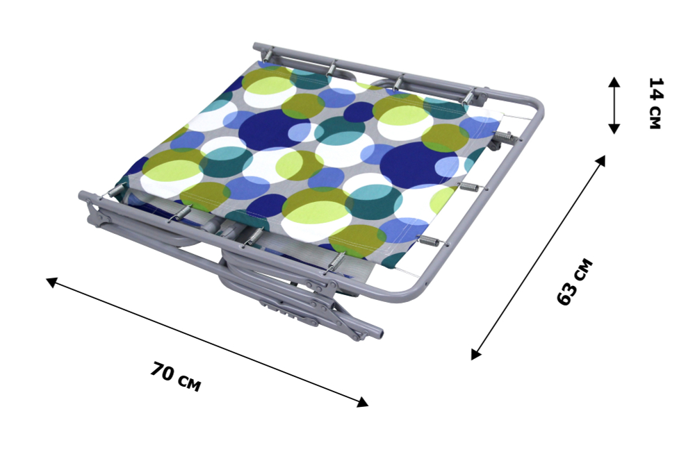Кровать раскладная Юниор жесткая арт.С89/44 (цвет ткани разноцветный рис.круги (4 шт. в уп.)