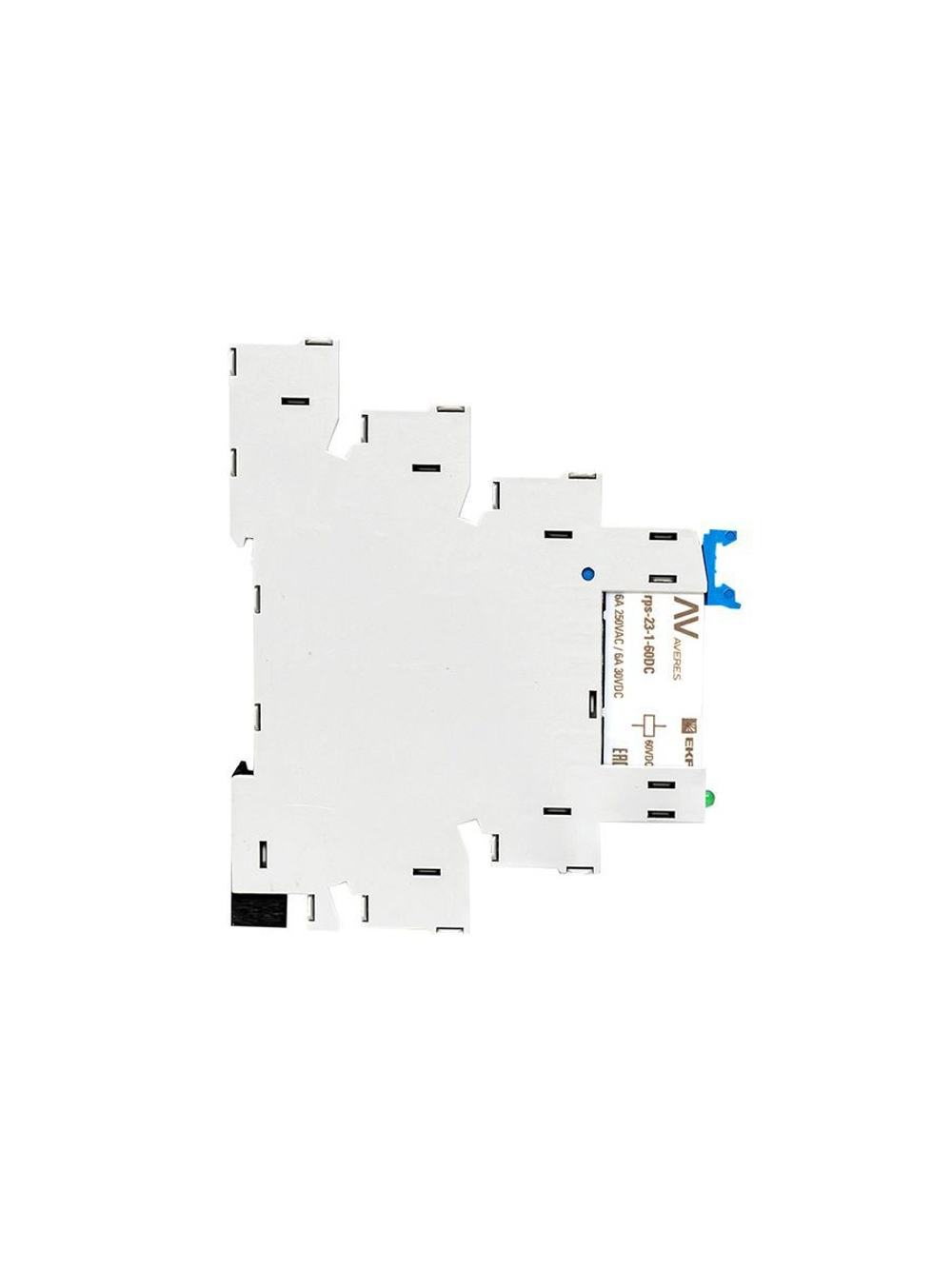 Реле промежуточное РП slim 23/1 6А 230В AC с розеткой в сборе EKF rps-23-1-60-rms230AC