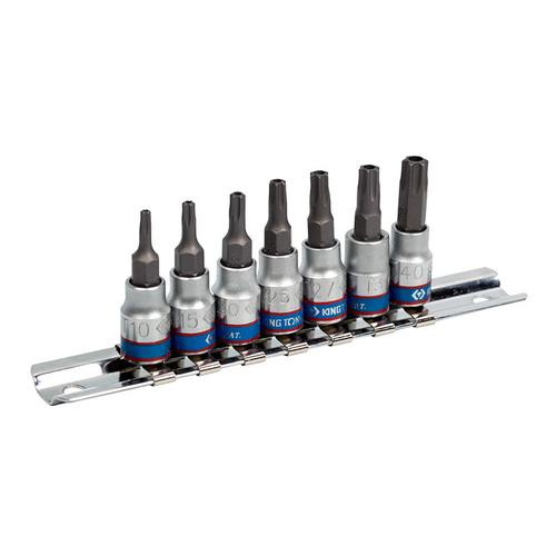 KING TONY (2107PR) Набор торцевых насадок 1/4", TORX с отверстием, Т10-Т40, 7 предметов