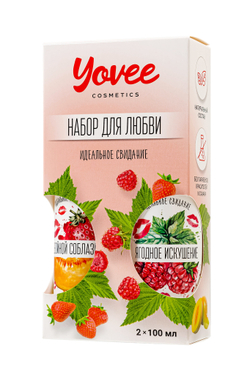 Набор гелей-смазок Yovee для любви (721007+721009), вкусовые (клубника/дыня+малина/мята), 2х100 мл