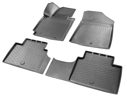 Коврики в салон автомобиля Rival для Kia Soul II поколение хэтчбек 2014-2019, полиуретан, 4 части, 12806002