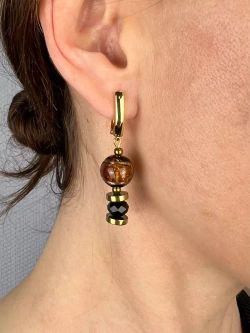 Серьги бижутерия из муранского стекла