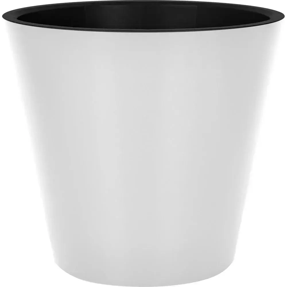 Горшок для цветов InGreen London D125мм, 1л, с дренажной вставкой белый