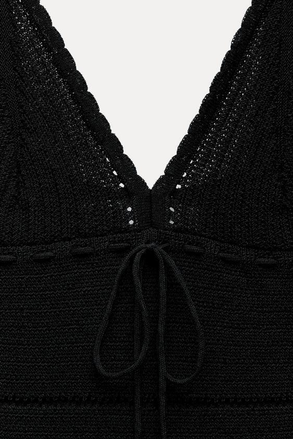 ZARA ТОП АЖУРНОЙ ВЯЗКИ, ТЕМНО-СИНИЙ