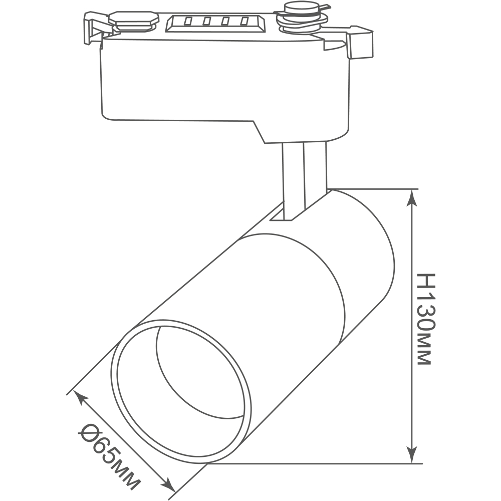 Светильник трековый, 15Вт, D65хH130мм, 1200Лм, 36°, 3000К, IP20, Ra&gt;80, белый