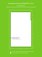 Натяжные потолки 12.7 м2, 3.2 м2, 2 м2, 3.8 м2, 13.2 м2