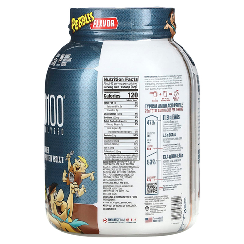 Dymatize, ISO100®, гидролизованный, 100% изолят сывороточного протеина, со вкусом какао, 1,37 кг (3 фунта)