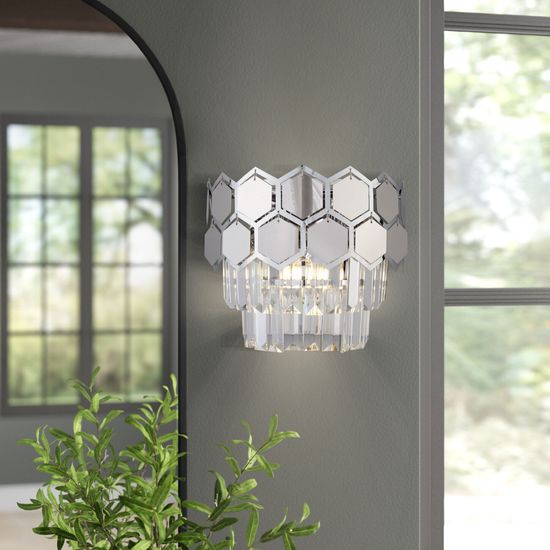 10124/2 / настенный светильник / хром/прозрачный хрусталь Strotskis