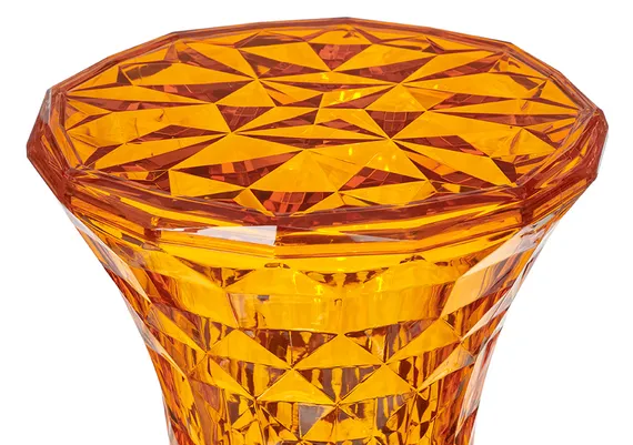 Столик-табурет Rock прозрачный оранжевый