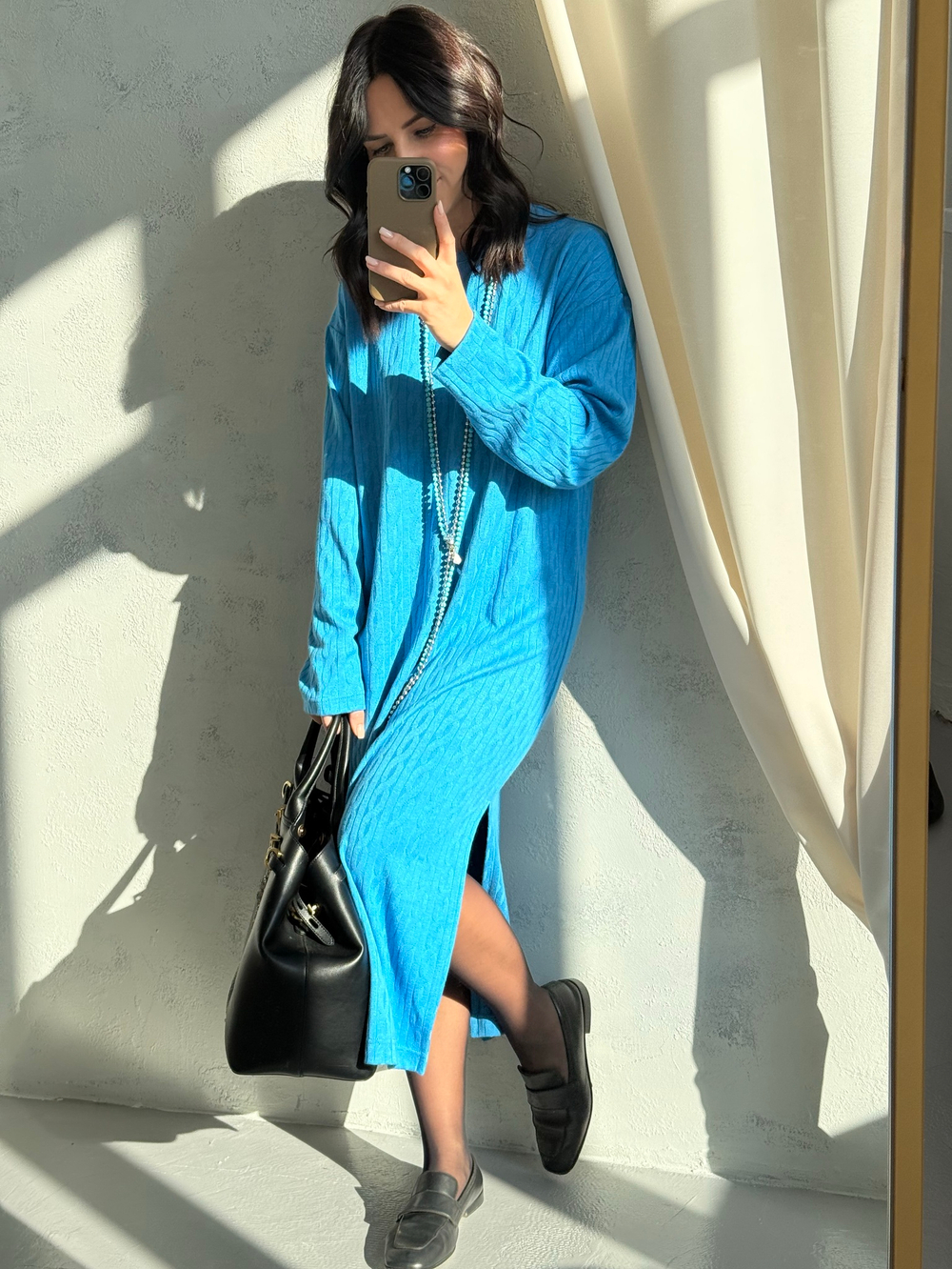 Платье «Косы» голубое