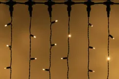 Светодиодный занавес 1000 теплых белых LED ламп, 2*6 м., статика, черный провод ПВХ, Teamprof (TPF-C2*6-CB/WW)