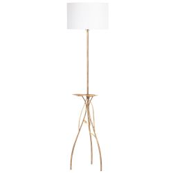 Светильник напольный торшер Нимфея с абажуром Винтаж-2 Белый