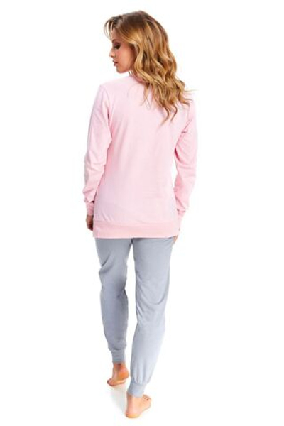 Пижама с розами на кофточке (Размер: XL) (Цвет: серый с розовым)