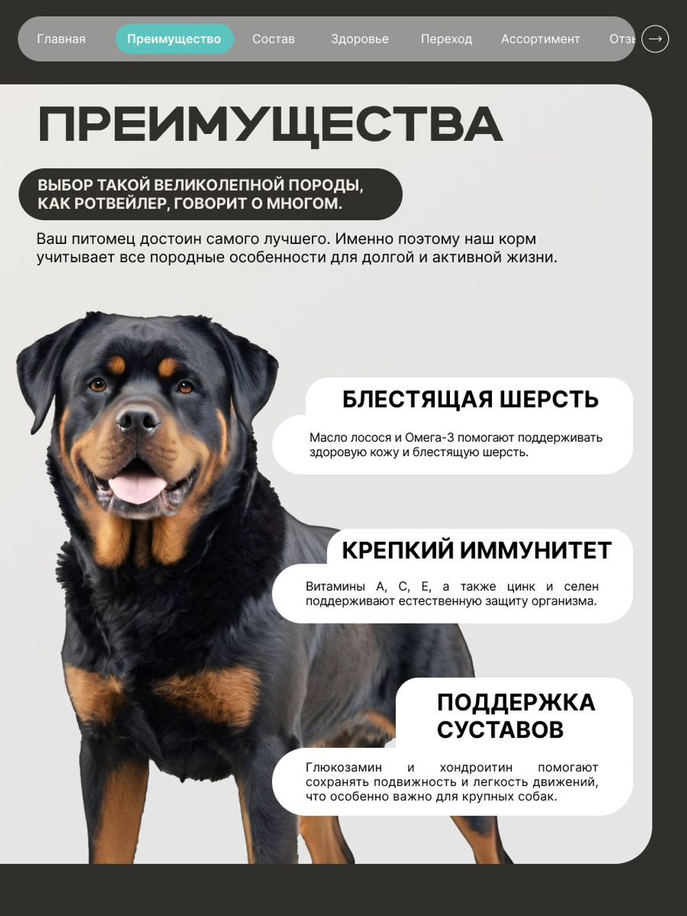 Корм для взрослых собак породы Ротвейлер, с кроликом, 3 кг, QUATTRO
