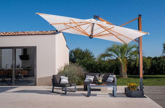 Зонт профессиональный Galileo Wood 300х400 см, слоновая кость