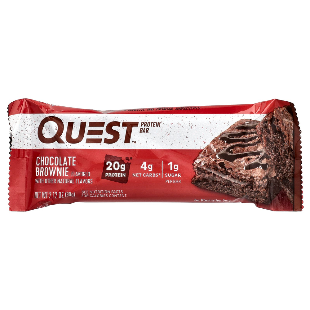 Quest Nutrition, Protein Bar, шоколадный брауни, 12 батончиков, 60 г (2,12 унции)