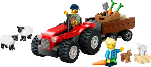 Конструктор LEGO City 60461 Красный сельскохозяйственный трактор с прицепом и овцами