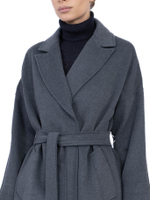 Женское кашемировое пальто со спущенным плечом и рукавами на молнии