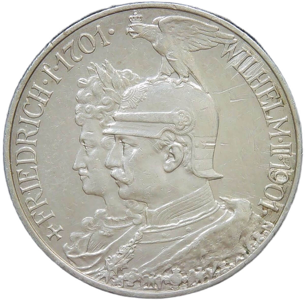 Германская Империя 2 марки (mark) 1901 "200 лет Пруссии" (XF)