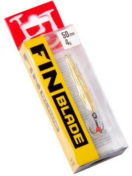 Блесна вертикальная зимняя Lucky John FIN Blade  с цепочкой и тройником  50мм G блистер