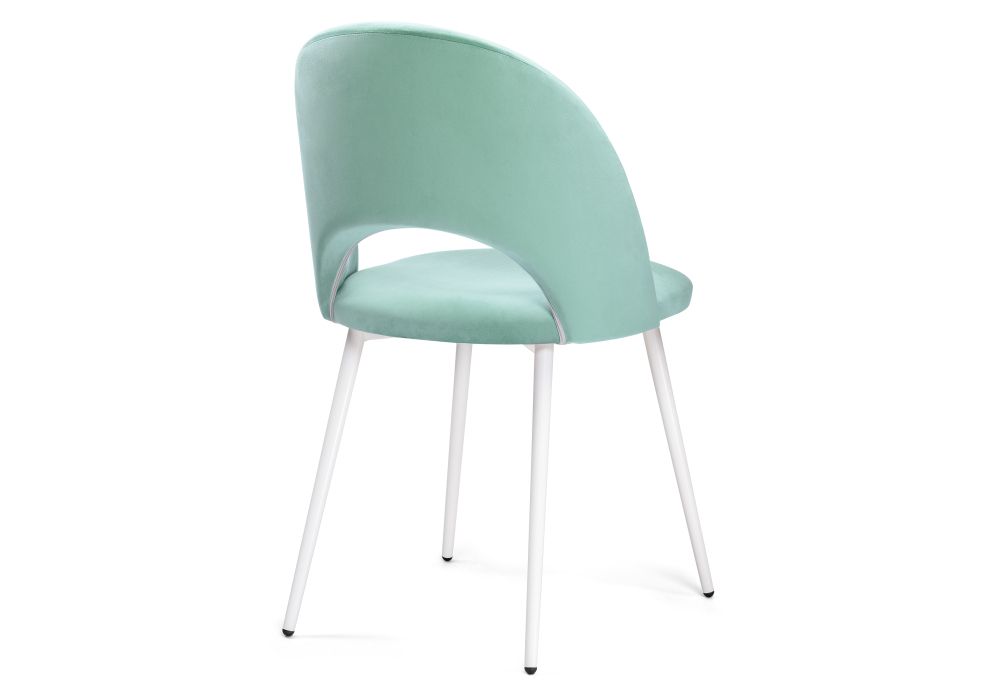 Стул на металлокаркасе Ирре confetti aquamarine / белый глянец