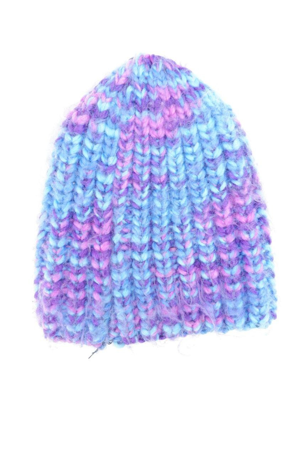 Шапка вязаная разноцветная на 9-10 лет