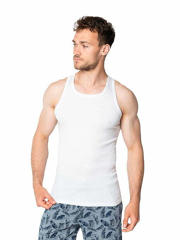 Майка мужская белый