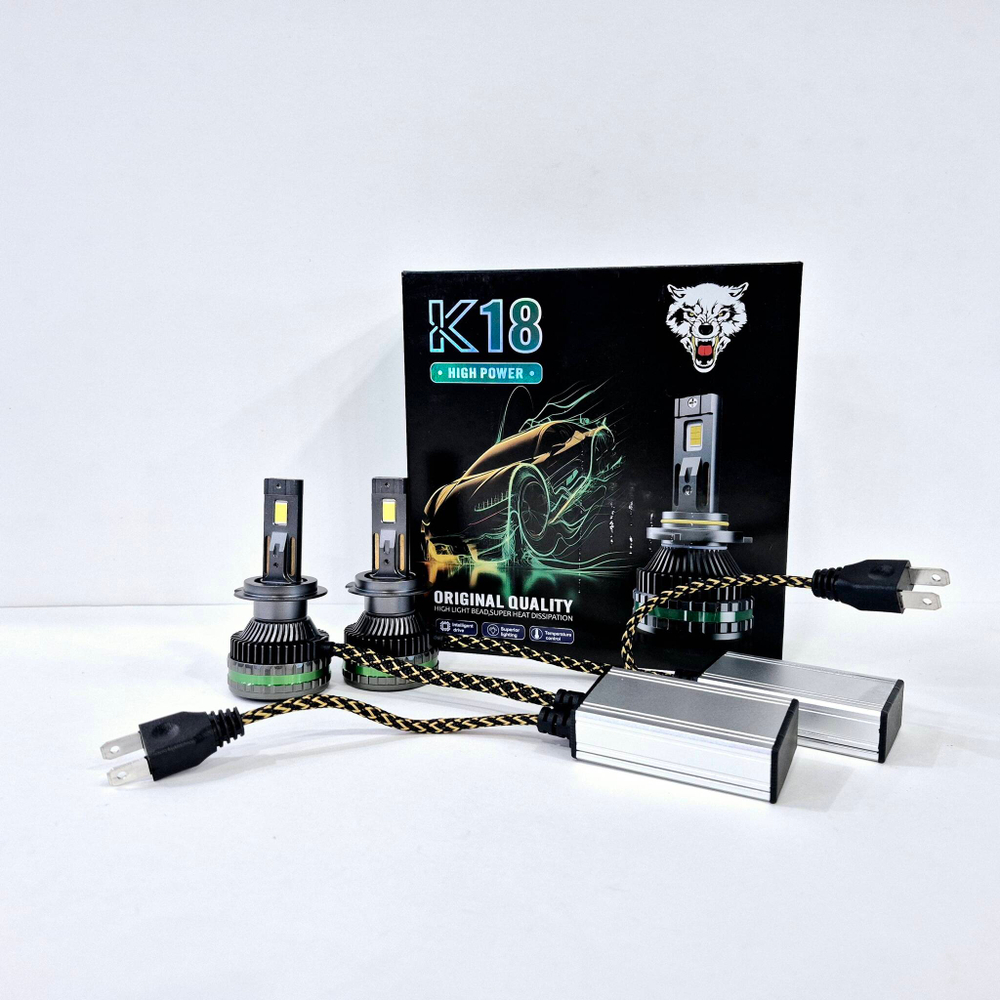 H7 (LED) / Светодиодные (H7) лампы, K18 High Power, 300 Вт - 12-24 вольт (2 шт. / комплект)