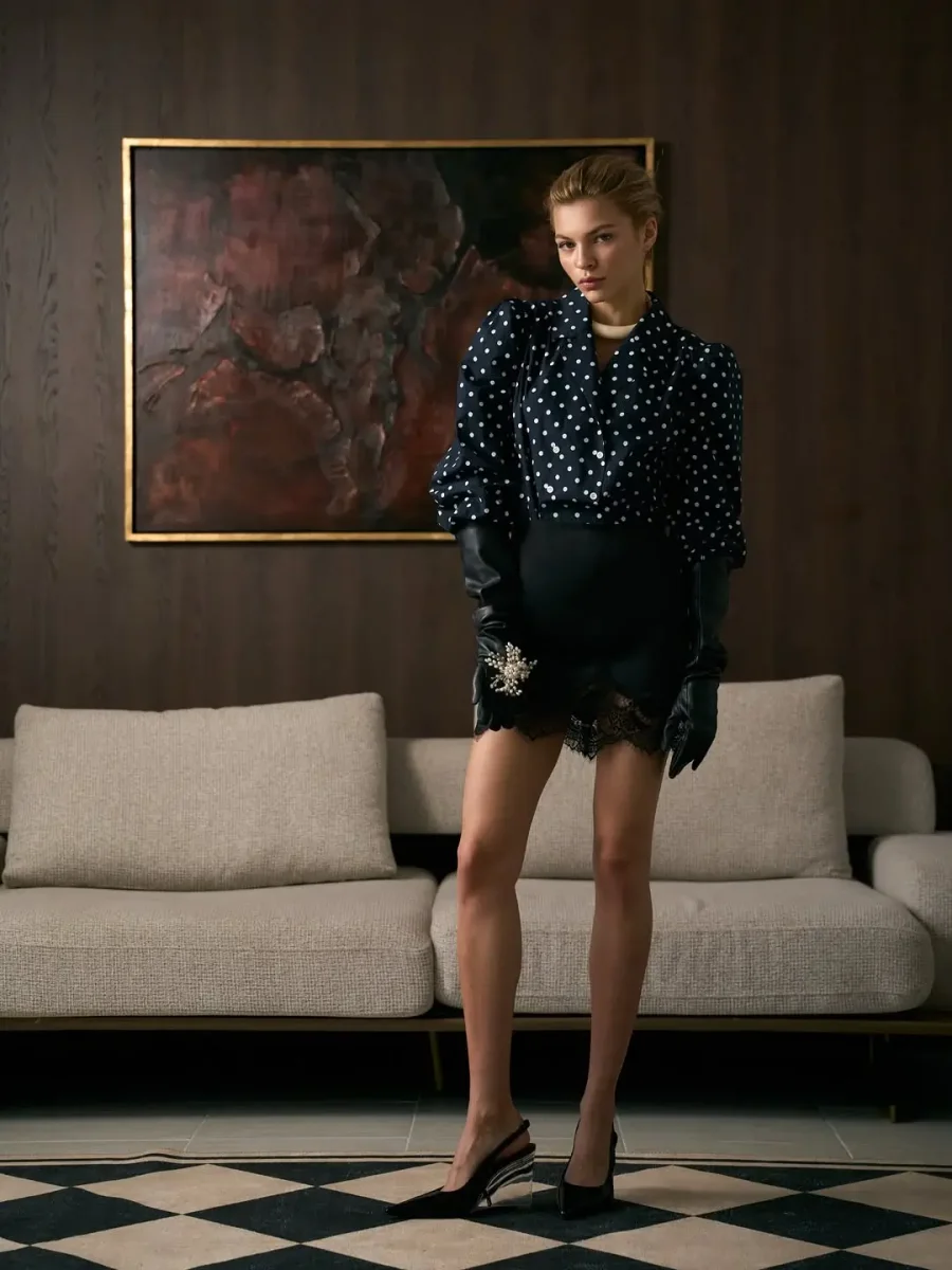 Двубортная блуза Prime, Синяя