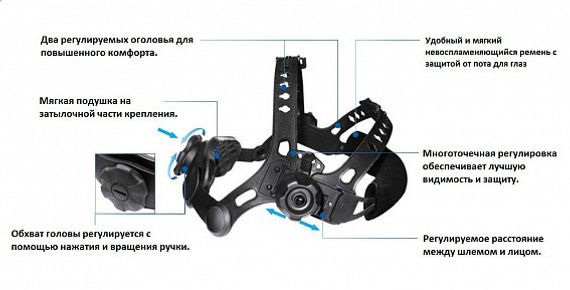 Маска сварщика с АСФ Хамелеон Tecmen ADF 820L TM16 черная (с внешней кнопкой режима зачистки)