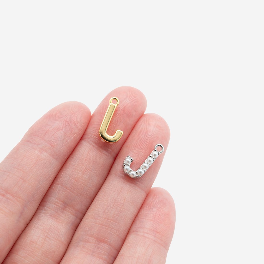 Подвеска с жемчугом в форме буквы "J", 13,5*7мм