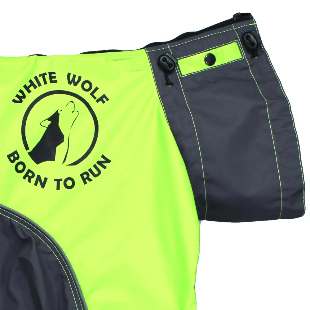 клапан для ошейника на лимонно-сером демисезонном комбинезоне на кобеля