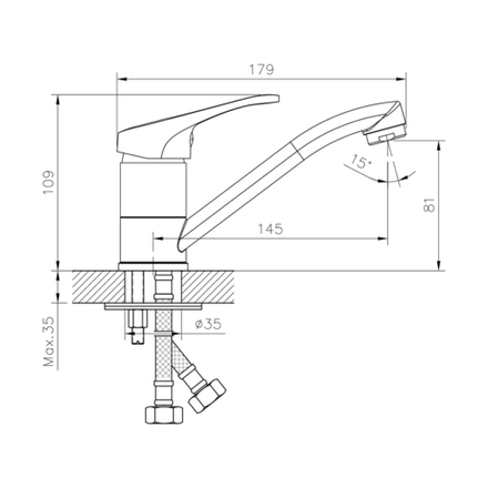 Смеситель для раковины Decoroom DR21012, однорычажный, хром