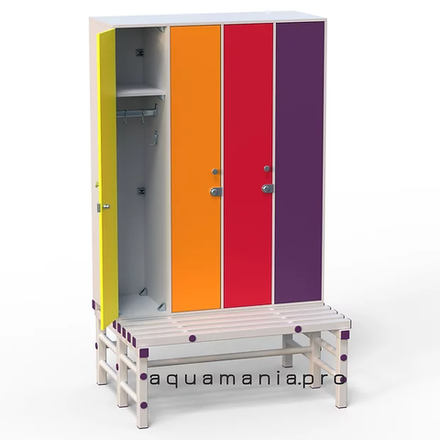 Шкаф 4:1 + скамейка ПВХ - ЛДСП | 1400x500x1500 мм
