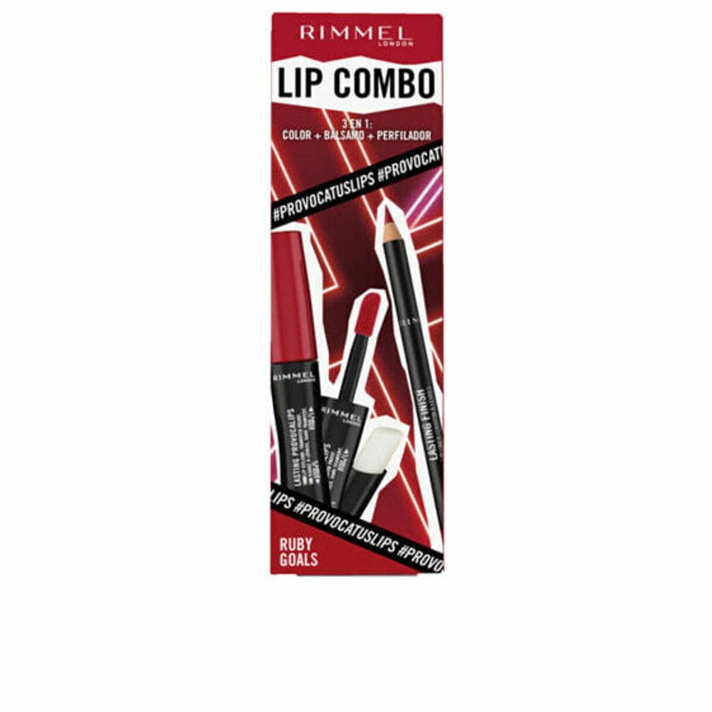 Губная помада  макияжный набор Rimmel London Lip Combo 3 Предметы Ruby Goals