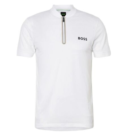 Теннисное поло BOSS TOC Serve 3 Zip - white