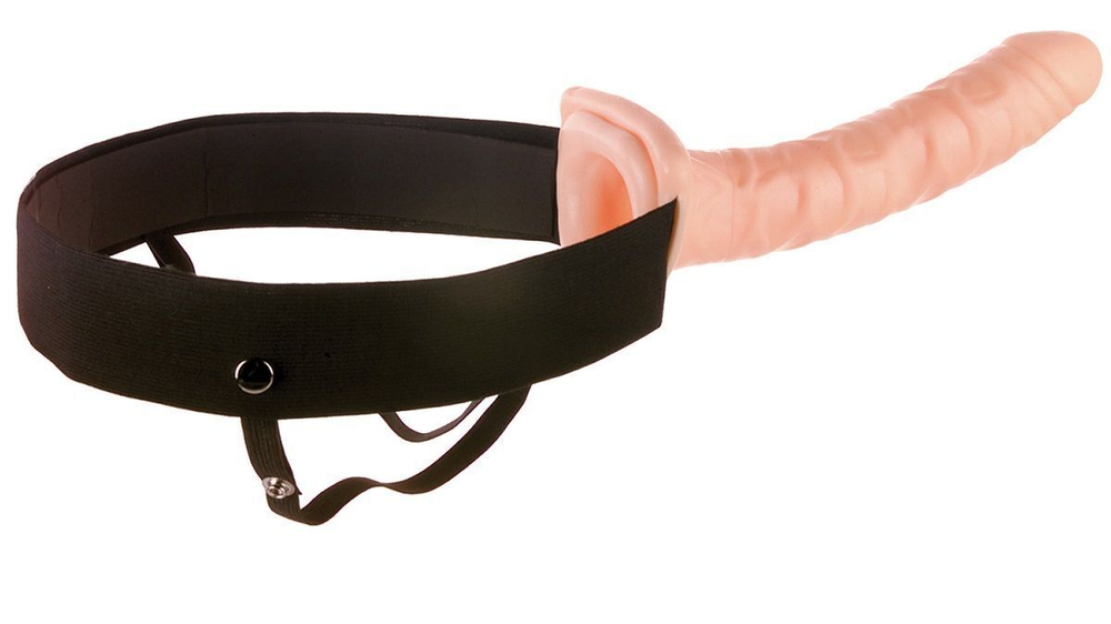 Мужской полый страпон 10 Hollow Strap-On - 24 см. (Цвет: телесный)