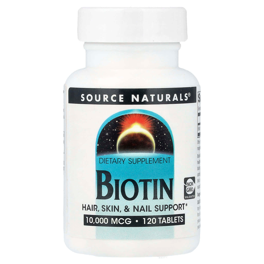 Source Naturals, Биотин, 10000 мкг, 120 таблеток