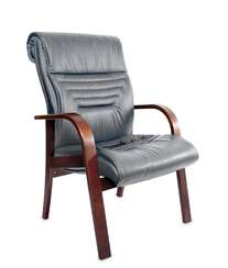 Кресло для посетителей Basel D серая кожа